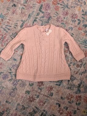 Catherine Malandrino Pink Cable Knit Baby Dress